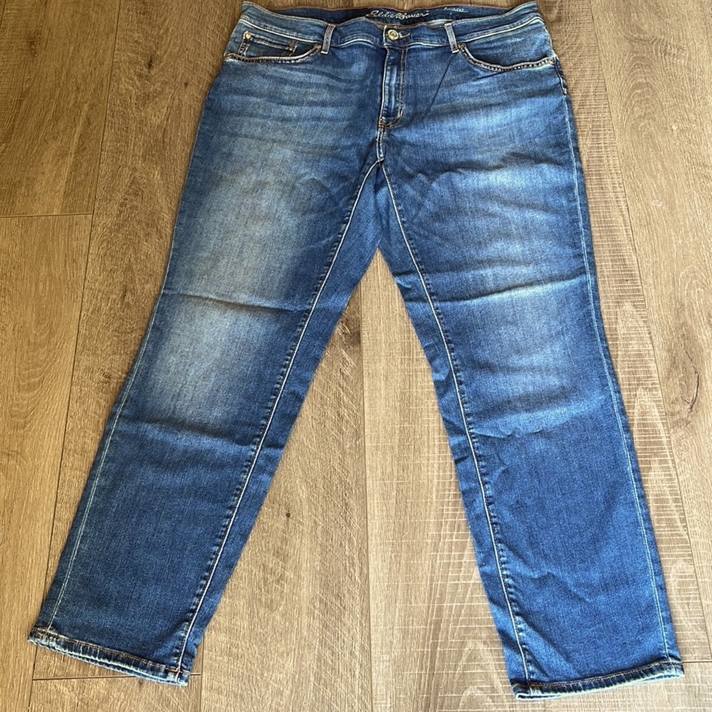 Eddie Bauer Boyfriend Slim Women's Blue Jeans Size 16